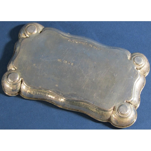 1252 - A silver Arts and Crafts pin tray by Omar Ramsden, engraved 