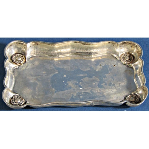 1252 - A silver Arts and Crafts pin tray by Omar Ramsden, engraved 