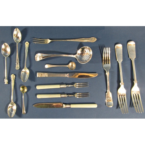 1267 - Mixed collection of Victorian and later silver plated flatware including large serving spoon, ladle,... 