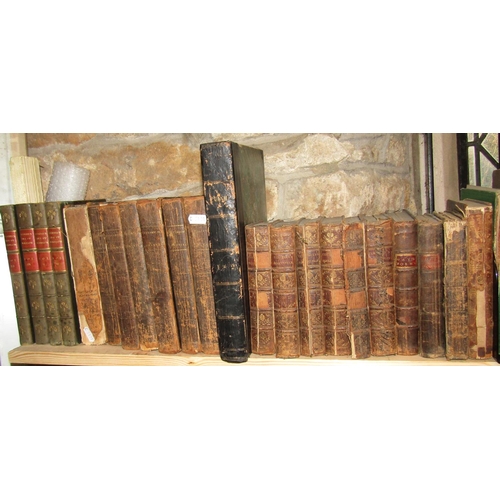 215 - A collection of leather bound Antiquarian books including Boswell's Life Of Johnson, 4 volumes, 1826... 