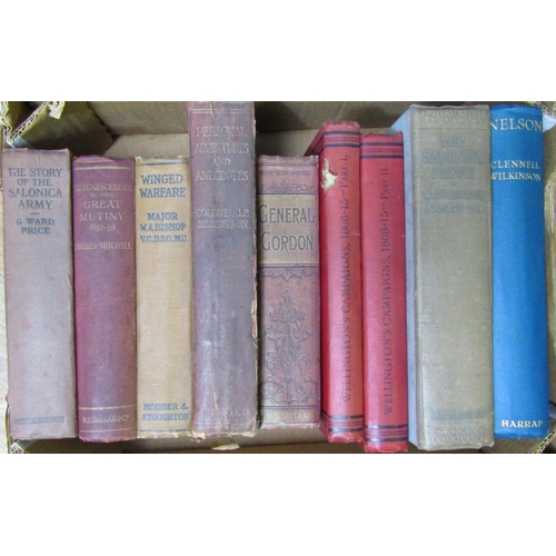 246 - A quantity of miscellaneous books including Wellington Campaigns parts I and II, Winged Warfare, WA ... 