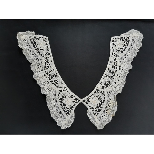 1548 - Collection of lacework including two 19th century lace collars one demonstrating a number of lace st... 