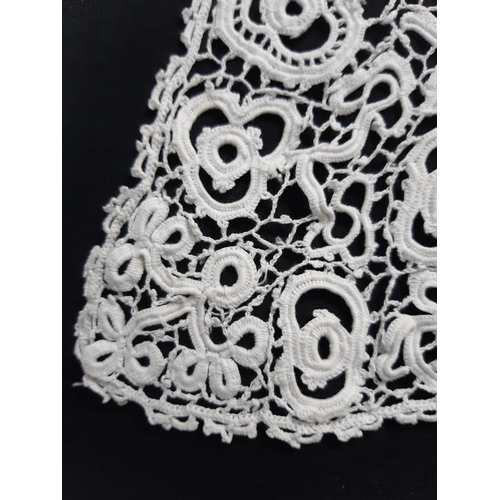 1549 - Three pieces of 19th century Irish lace comprising a large pointed collar in the Carrickmacross styl... 