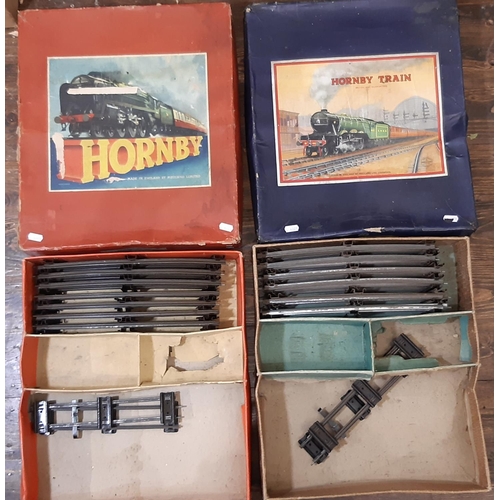 301 - A large collection of Hornby 0 gauge model railway including boxes for Passenger sets 51 and 501, LN... 