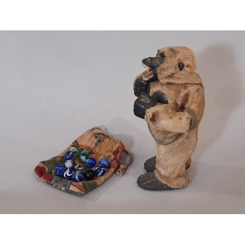 316 - Marx Toys (Japan) 1960's mechanical gorilla with clockwork motor and fur covering; when wound the to... 