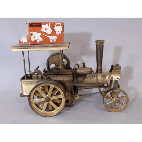 303 - Live steam model engine, unpainted and unbranded, with Mamod Fuel Tablets, length 31cm