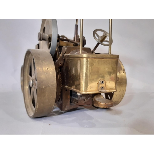 303 - Live steam model engine, unpainted and unbranded, with Mamod Fuel Tablets, length 31cm