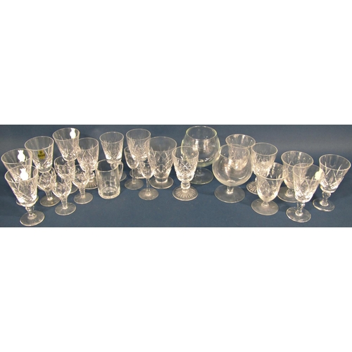 1164 - Six Webb Corbett cut glass wine glasses and a selection of similar glasses.