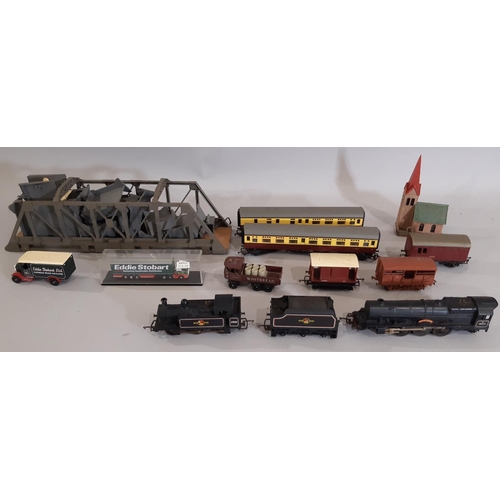 306 - Mixed collection of model cars and railway items including boxed Schuco 3000 car, unboxed Dinky Ford... 