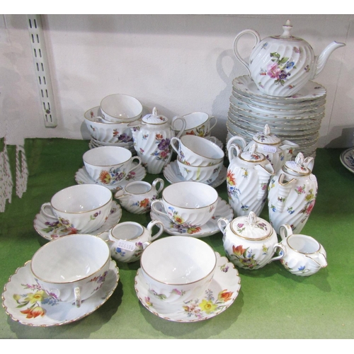 1073 - A large collection of late 19th century German porcelain all with hand painted floral detail and wry... 