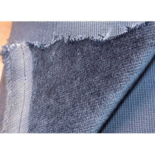1532 - Large roll of unused upholstery velvet 'Mont Blanc', colour is 'Captain' (air-force blue), viscose/c... 