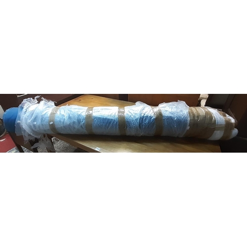 1532 - Large roll of unused upholstery velvet 'Mont Blanc', colour is 'Captain' (air-force blue), viscose/c... 