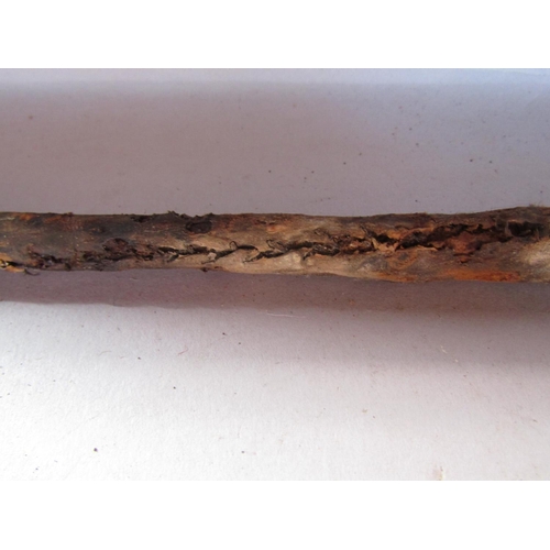 1690 - Two Tribal spears (as found) 145cm and 134cm a Tribal wooden spear launcher 149cm and a wooden Papua... 