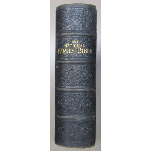 263 - The Illustrated National Family Bible with commentary by Scott & Henry, black leather bindings with ... 