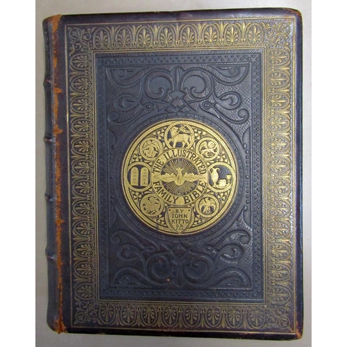 264 - A collection of antiquarian books including Kitto's Illustrated Bible, books of poetry illustrated b... 