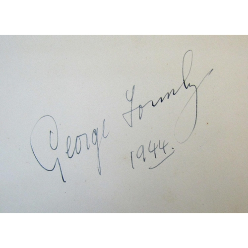 299 - An autograph album containing signatures by George Formby 1944, Francis Day (American actress/singer... 