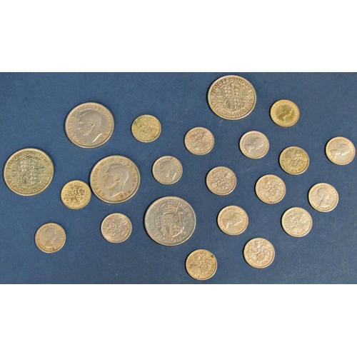 1477 - Quantity of nickel and bronze coinage including a quantity of pre 1947 silver, 290g approx
