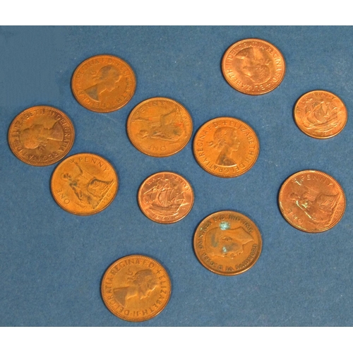 1477 - Quantity of nickel and bronze coinage including a quantity of pre 1947 silver, 290g approx