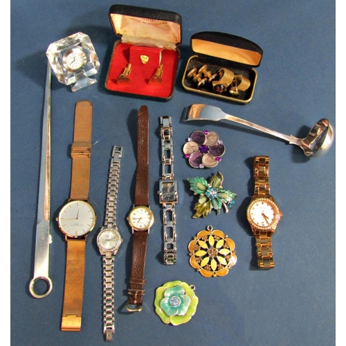 1482 - Quantity of sundry coinage, medallions, etc, costume jewellery and watches and a small number of mas... 