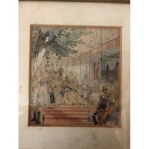 181 - Attributed to Frederick John Skill - Two watercolours: The Christening of Prince Albert, and The Cor... 