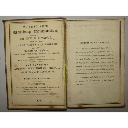 285 - Railway Interest - Bradshaws Railway Companion for 1842, with maps and plans of five major English c... 