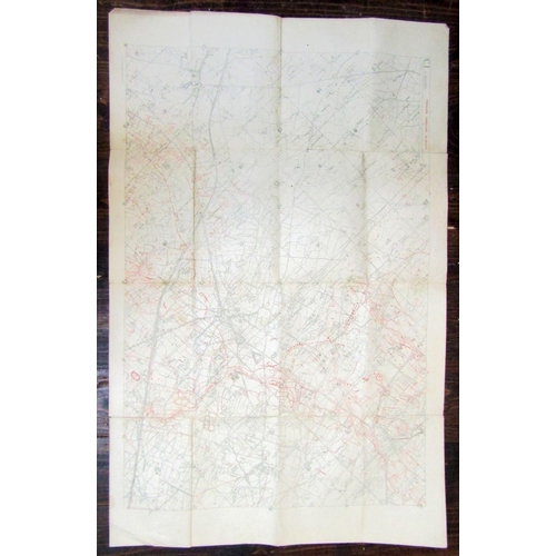 285A - WWI Interest - Collection of sixteen Ordnance Survey maps, mainly paper on linen, scale 1:100,000, 1... 