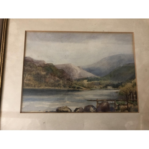 189 - Seven framed works to include: Eleana Hawkes - two watercolour landscapes of lakes, largest: 34 x 24... 