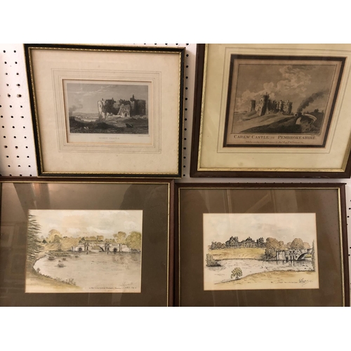 189 - Seven framed works to include: Eleana Hawkes - two watercolour landscapes of lakes, largest: 34 x 24... 