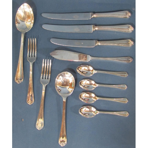 1196 - A canteen of cutlery for eight settings including main knives, forks spoons, side knives and forks, ... 