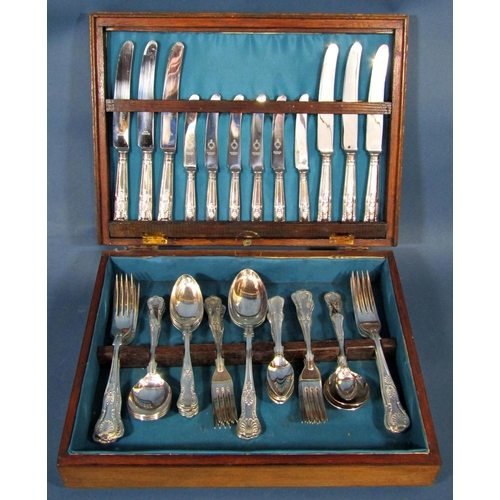 1198 - A small canteen of King’s Pattern silver plated cutlery for six settings.