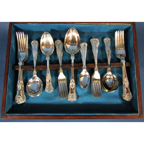 1198 - A small canteen of King’s Pattern silver plated cutlery for six settings.