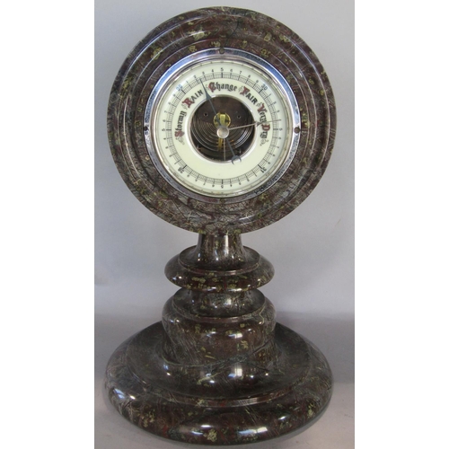 1630 - A good quality red Serpentine stone font raised on column supports, together with a further Serpenti... 