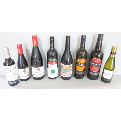 1574 - A walking stick made from horn, sundry cutlery, quantity of wine including Chateauneuf-du-Pape, 2008