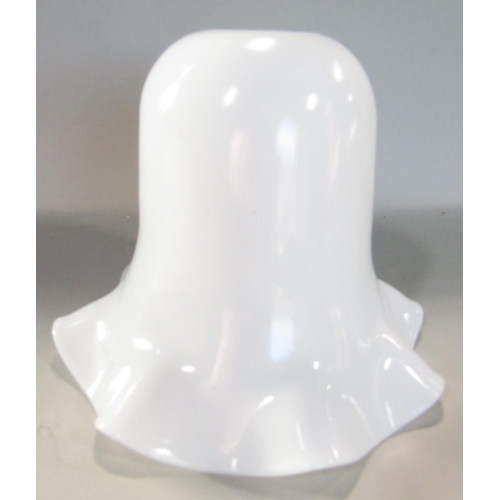 1578 - Three Edwardian brass two branch rise and fall celling lights with milk white shades