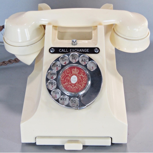 1606 - A vintage ivory coloured GPO telephone manufactured by ATM Liverpool, removed from a Royal Residence... 