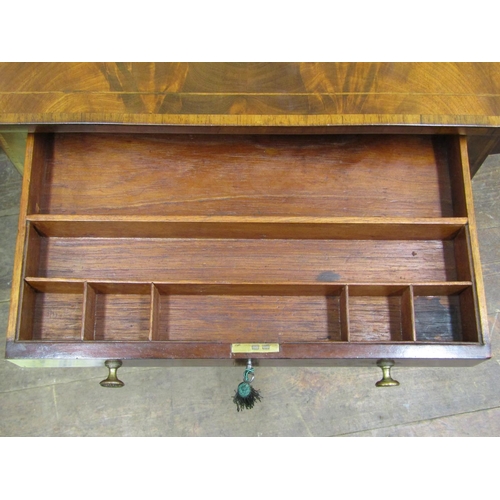 2632 - A Regency ladies sewing table, the rectangular top incorporating drop leaves, over two frieze drawer... 