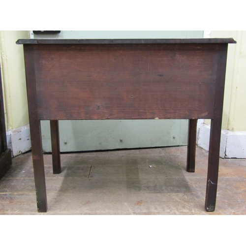 2633 - 19th century mahogany low boy fitted with three drawers to a central shaped apron and square moulded... 