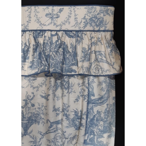 1507 - Collection of curtains in 'Toile' printed fabric by John Wilman including one pair lined and interli... 