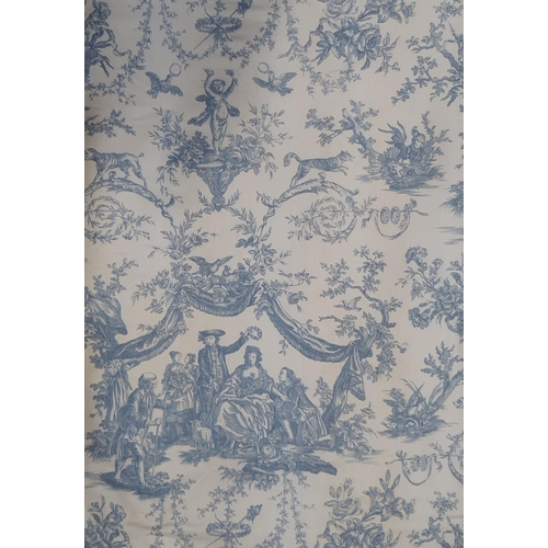 1507 - Collection of curtains in 'Toile' printed fabric by John Wilman including one pair lined and interli... 