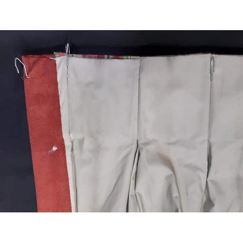 1519 - 2 pairs curtains in peppermint stripe fabric, with blackout lining and triple pleat heading. Length ... 