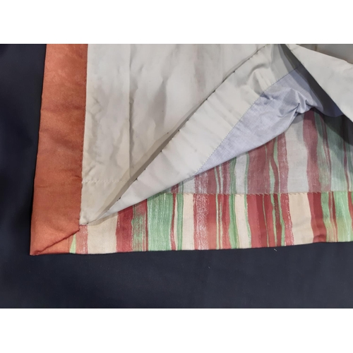 1519 - 2 pairs curtains in peppermint stripe fabric, with blackout lining and triple pleat heading. Length ... 