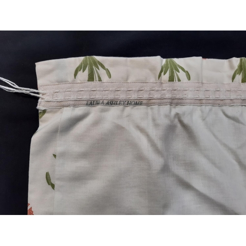 1526 - 2 pairs lightweight cotton curtains in Laura Ashley 'Dandelion'- terracotta colour, lined with narro... 