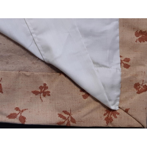 1528 - 1 pair heavyweight curtains in woven patterned fabric, lined and thermal lined with triple pleat hea... 