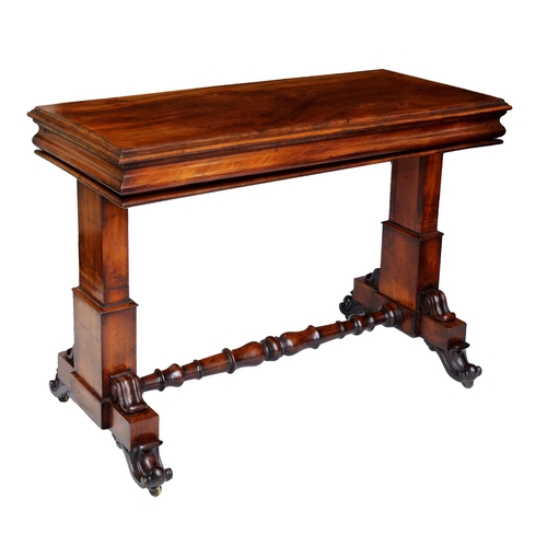 2607 - A Regency mahogany telescopic rectangular three tier buffet with moulded detail, raised on a stretch... 