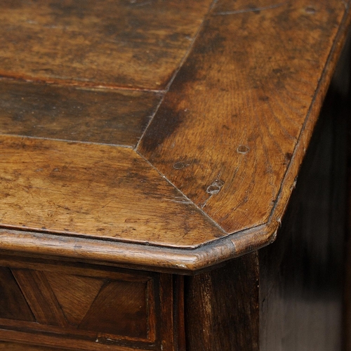 2622 - 19th century French provincial walnut kneehole writing desk fitted with three cupboards and three dr... 