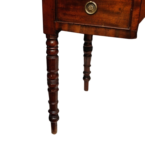 2634 - 19th century mahogany ladies writing desk fitted with five frieze drawers over turned supports with ... 