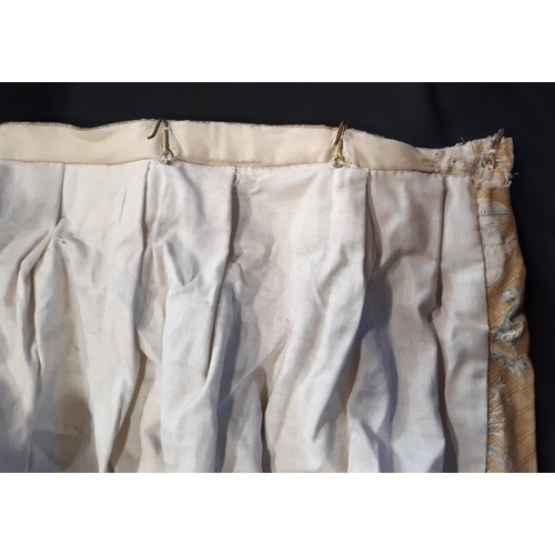 1504 - 1 pair curtains in 'Le Loup Toile' fabric by Zoffany,  lined and thermal lined with triple pleat hea... 