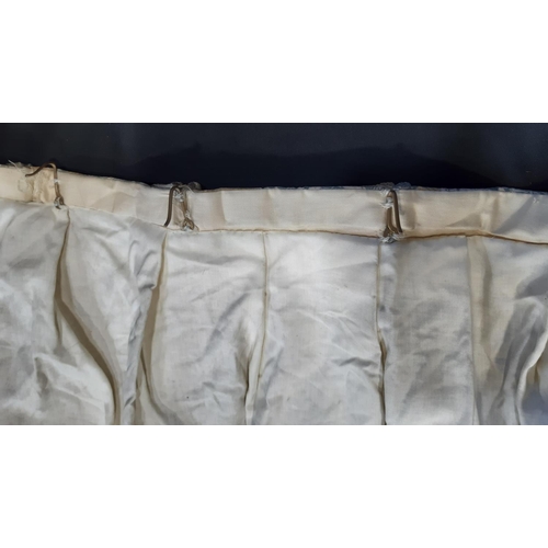 1504 - 1 pair curtains in 'Le Loup Toile' fabric by Zoffany,  lined and thermal lined with triple pleat hea... 