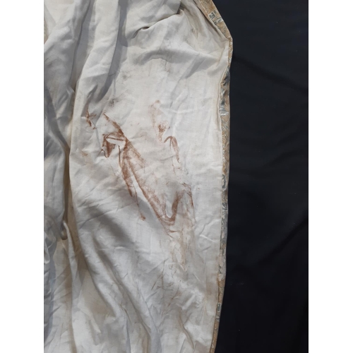 1504 - 1 pair curtains in 'Le Loup Toile' fabric by Zoffany,  lined and thermal lined with triple pleat hea... 