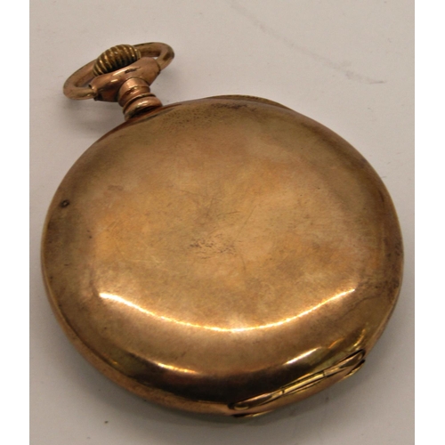 1439 - Vintage wristwatch with 9ct gold casework, together with a gold plated pocket watch